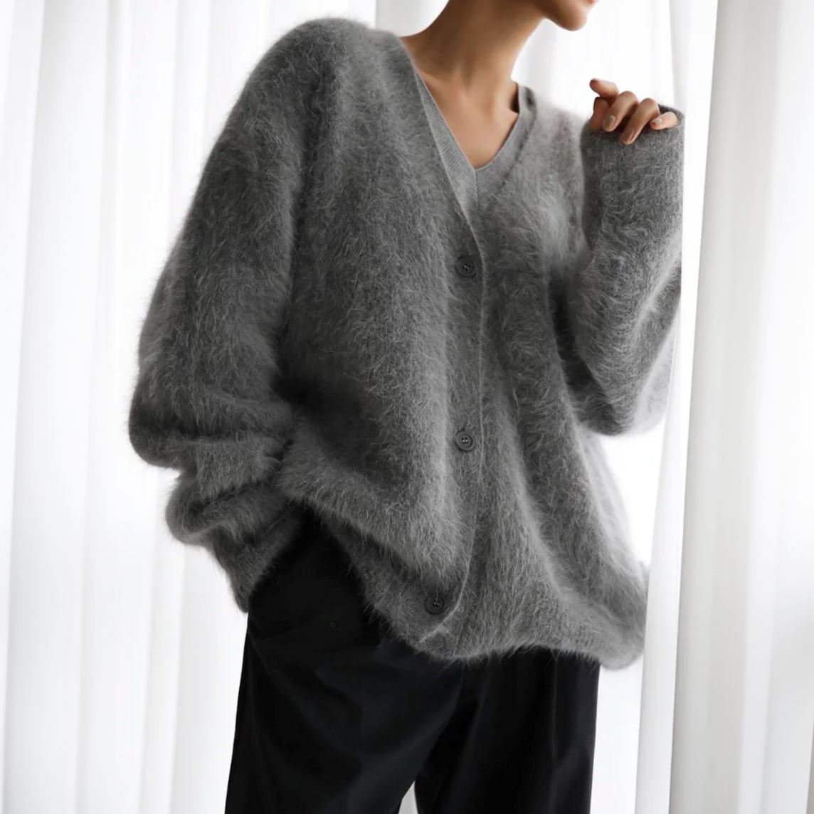 LIRIEN | Elegant Faux Fur Cardigan