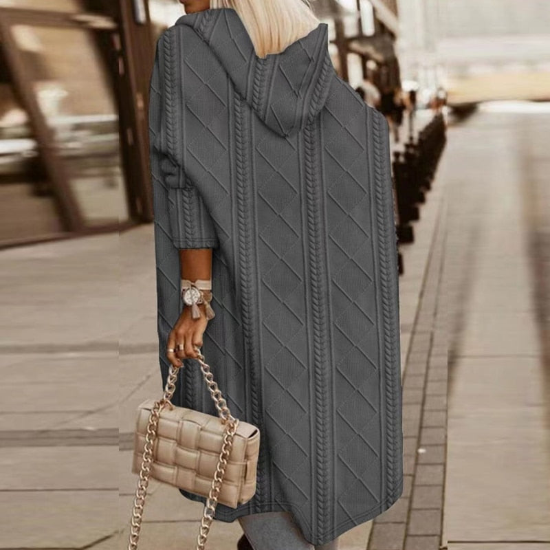 EMMELINE | Longline Hooded Knit Cardigan