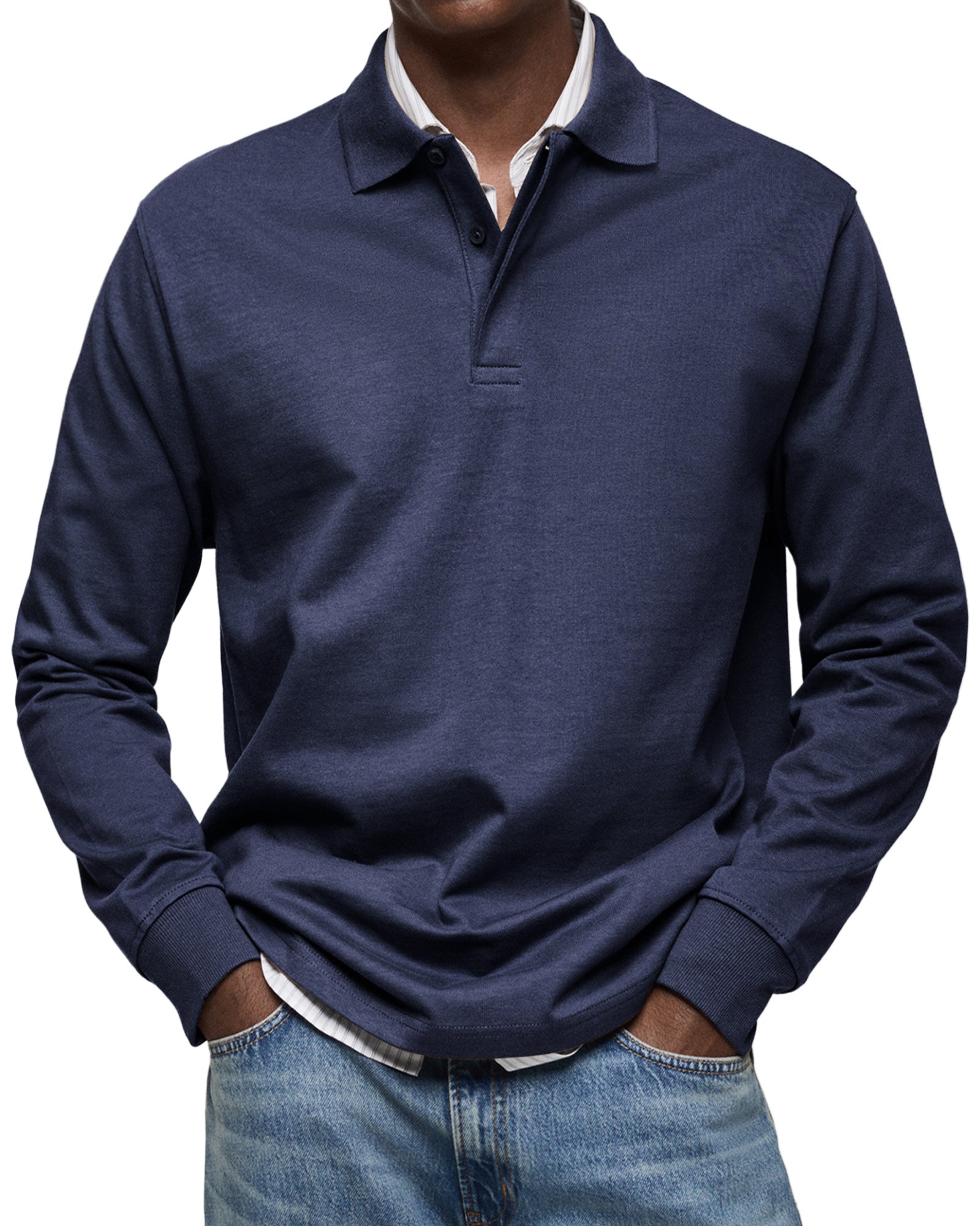 MARCONELLI | LUXURY LONG-SLEEVED POLO SHIRT